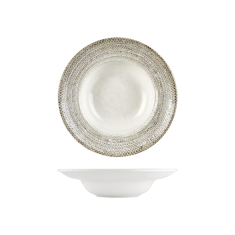 Misis dia.10.75" h:0" 17 oz. Round Brown Vitrified Deep Plate (Set of 2)