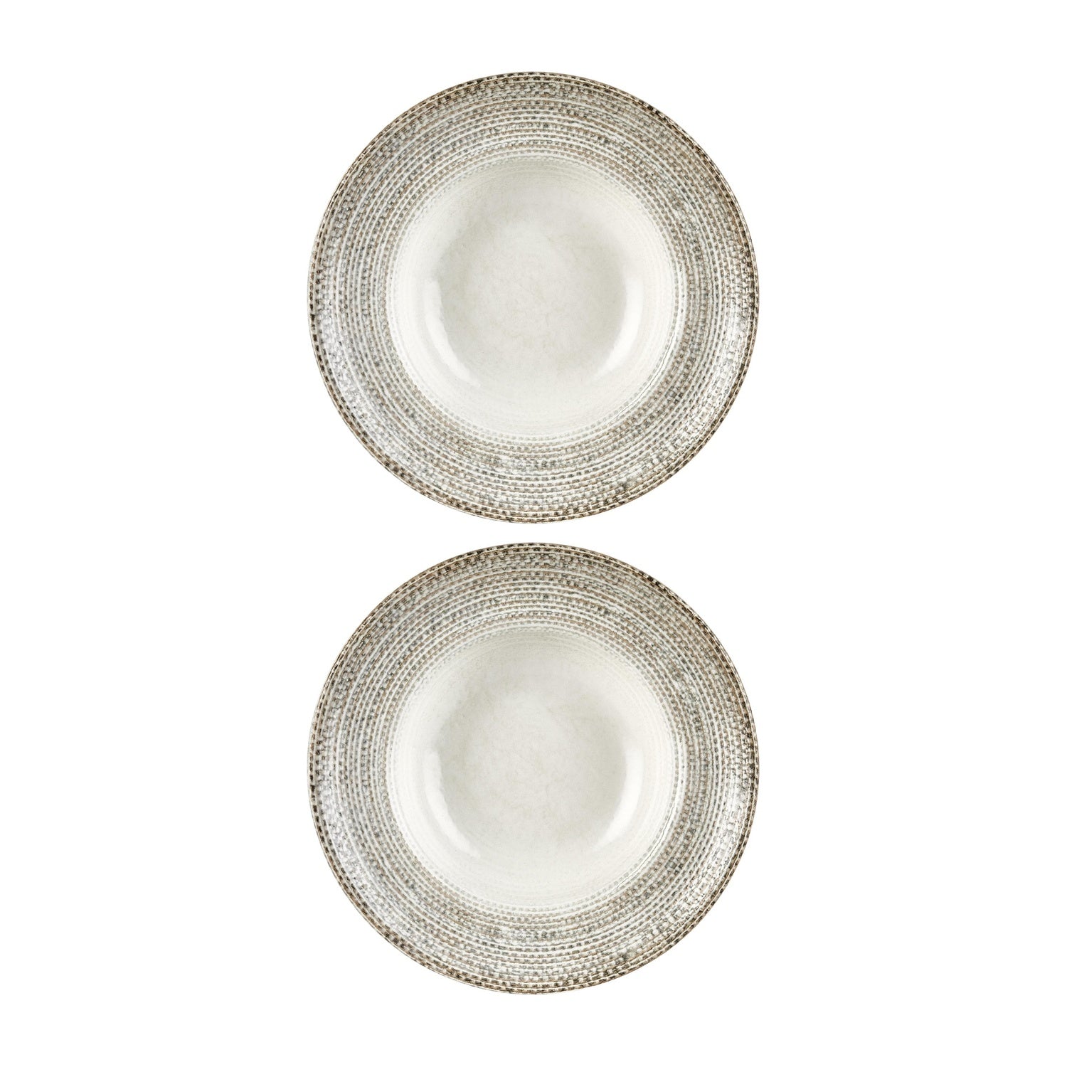 Misis dia.10.75" h:0" 17 oz. Round Brown Vitrified Deep Plate (Set of 2)