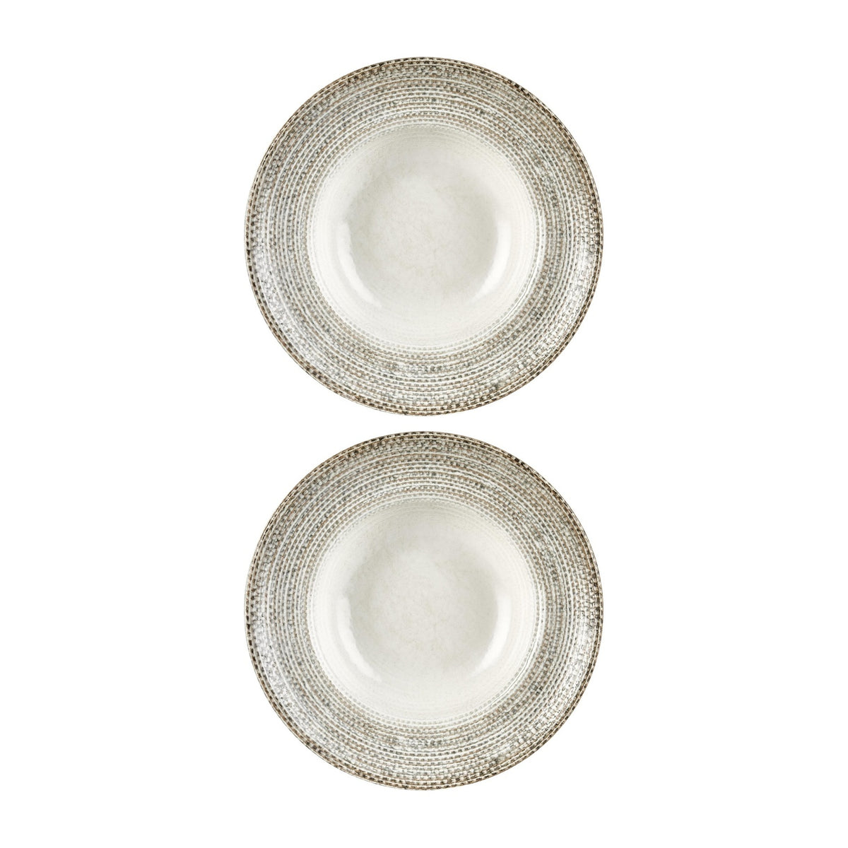 Misis dia.10.75" h:0" 17 oz. Round Brown Vitrified Deep Plate (Set of 2)
