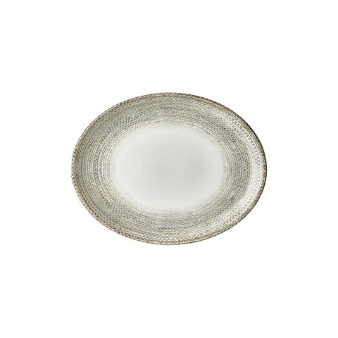 Misis 12.25" x 9.5" x h:1" Oval Brown Vitrified Platter (1 each)