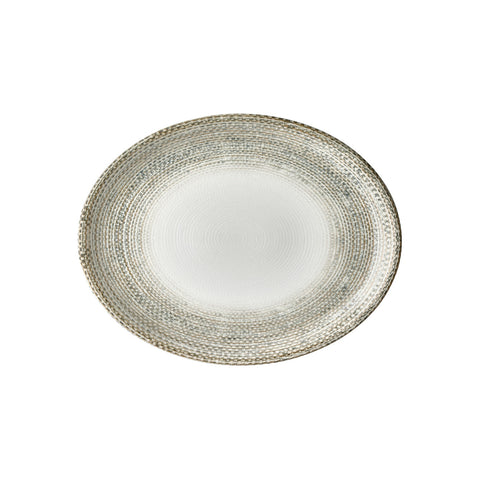 Misis 14.25" x 11" x h:1.25" Oval Brown Vitrified Platter (1 each)