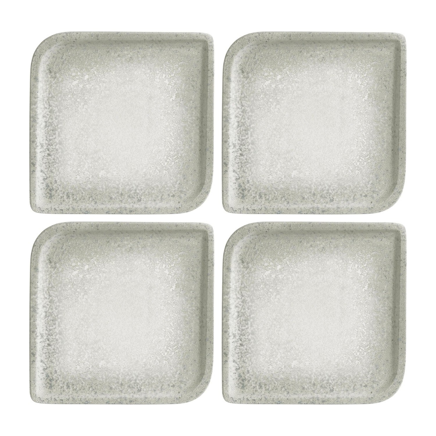 Natura Ocean 6" x 6" Square Blue Vitrified Plate (Set of 4)