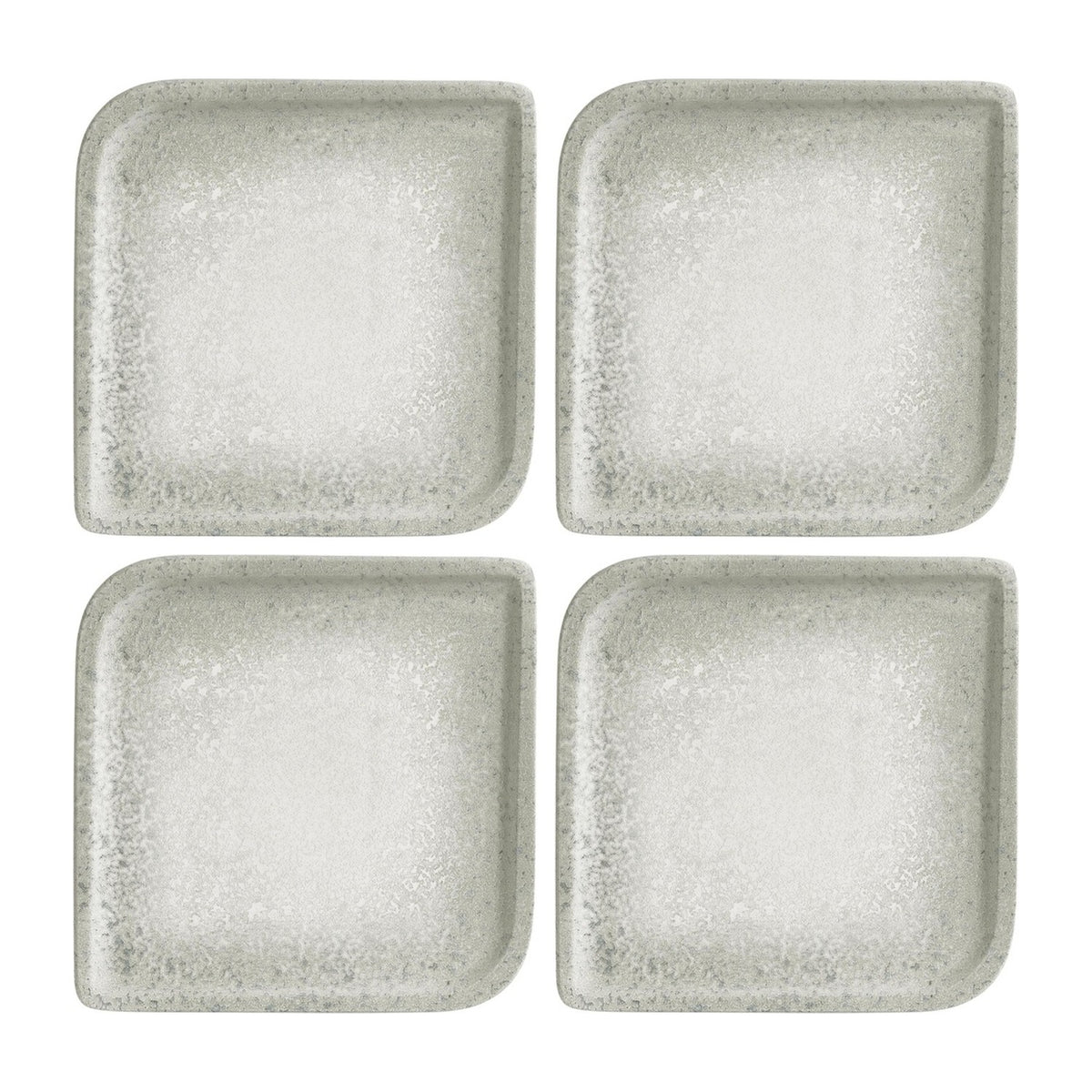 Natura Ocean 6" x 6" Square Blue Vitrified Plate (Set of 4)