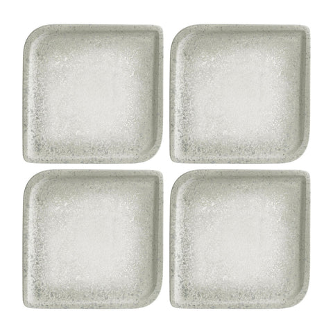 Natura Ocean 6" x 6" Square Blue Vitrified Plate (Set of 4)