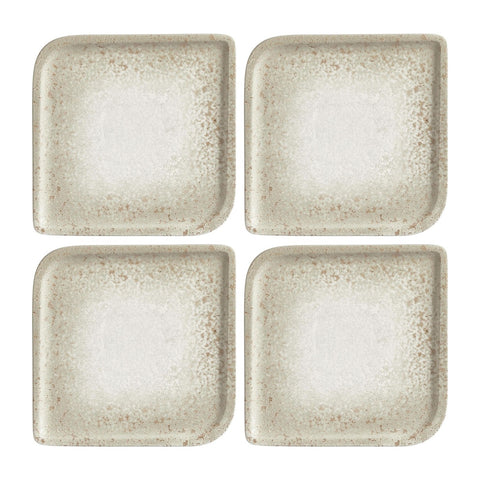 Natura 6" x 6" Square Brown Vitrified Plate (Set of 4)