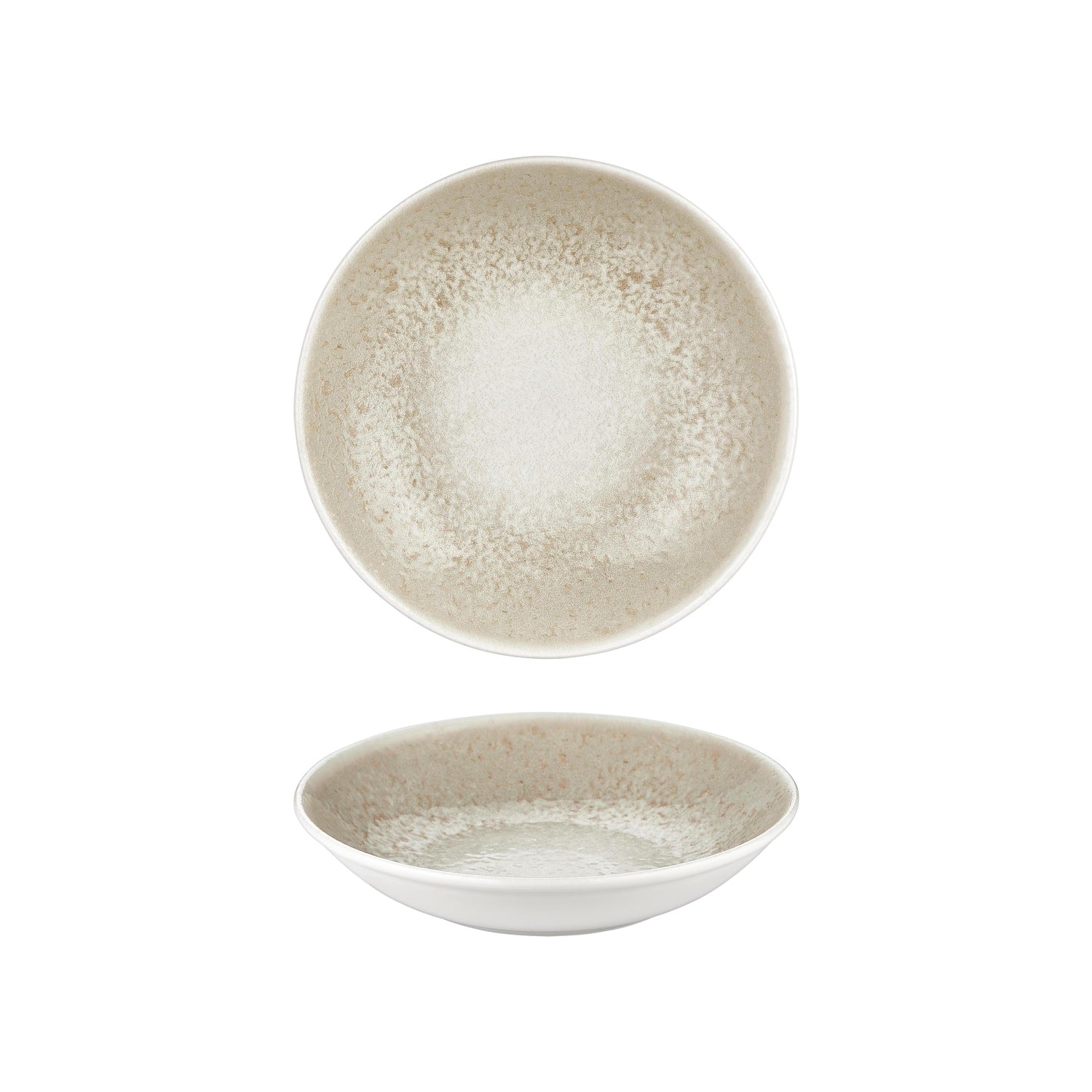 Natura dia.9.75" h:2" 44 oz. Round Brown Vitrified Deep Plate (Set of 6)
