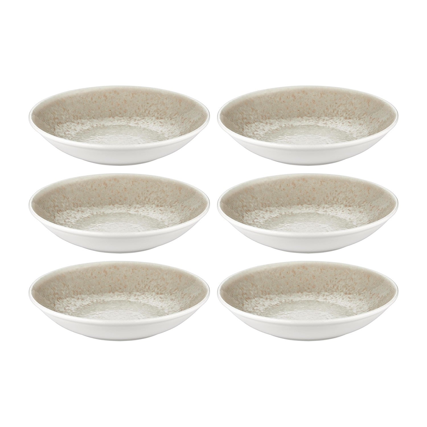 Natura dia.9.75" h:2" 44 oz. Round Brown Vitrified Deep Plate (Set of 6)