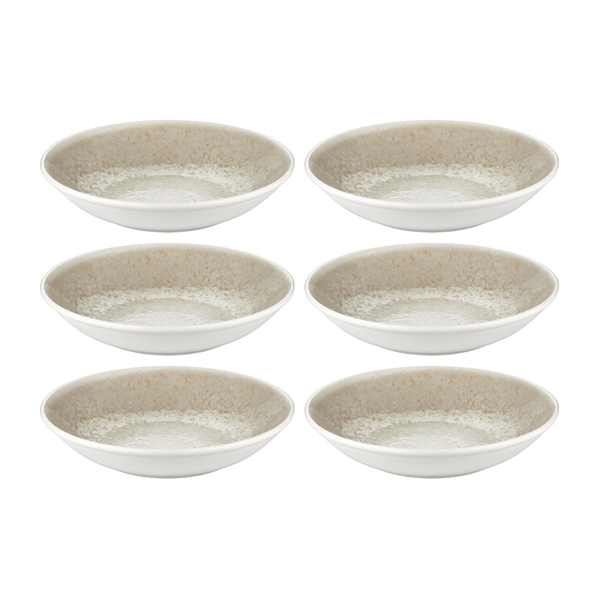 Natura dia.9.75" h:2" 44 oz. Round Brown Vitrified Deep Plate (Set of 6)