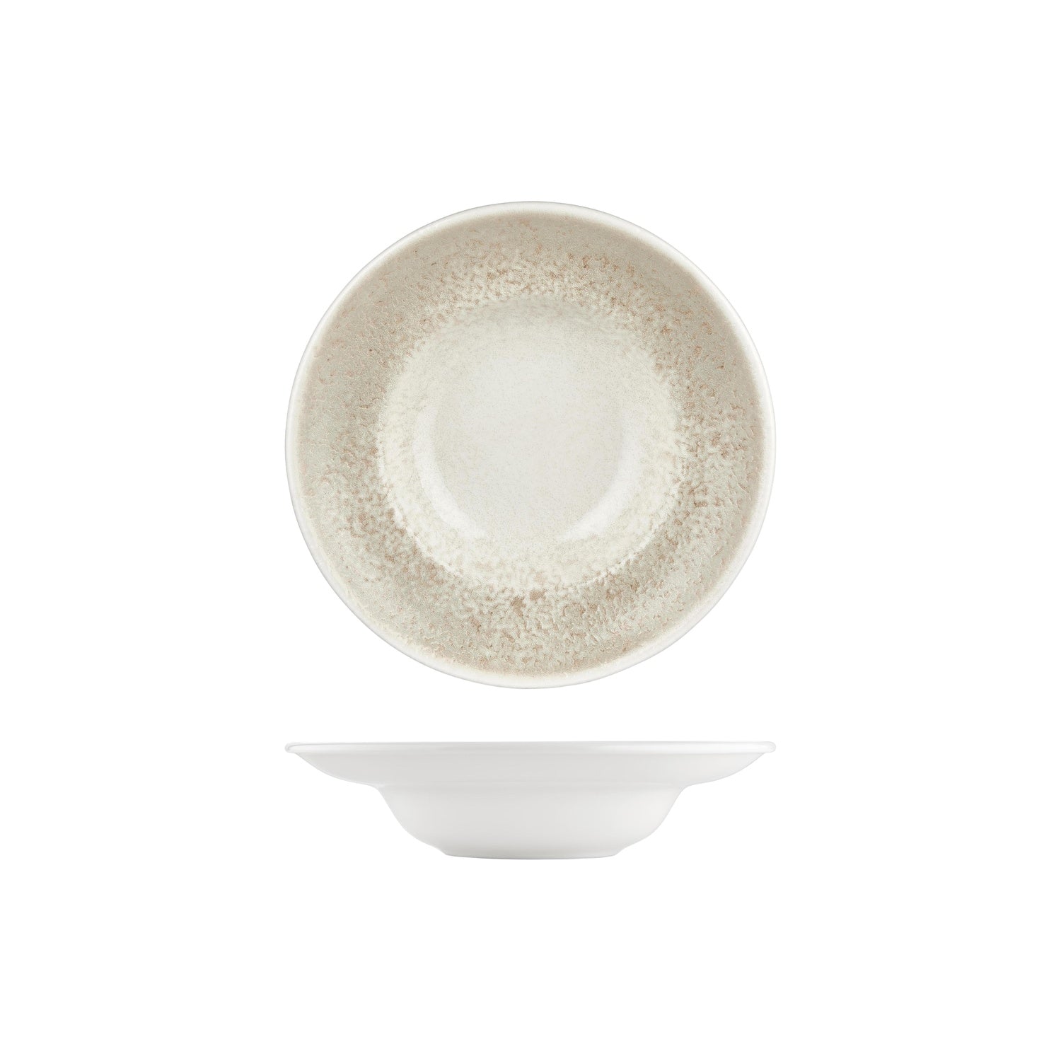 Natura dia.9.75" h:2.25" 14 oz. Round Brown Vitrified Deep Plate (Set of 6)