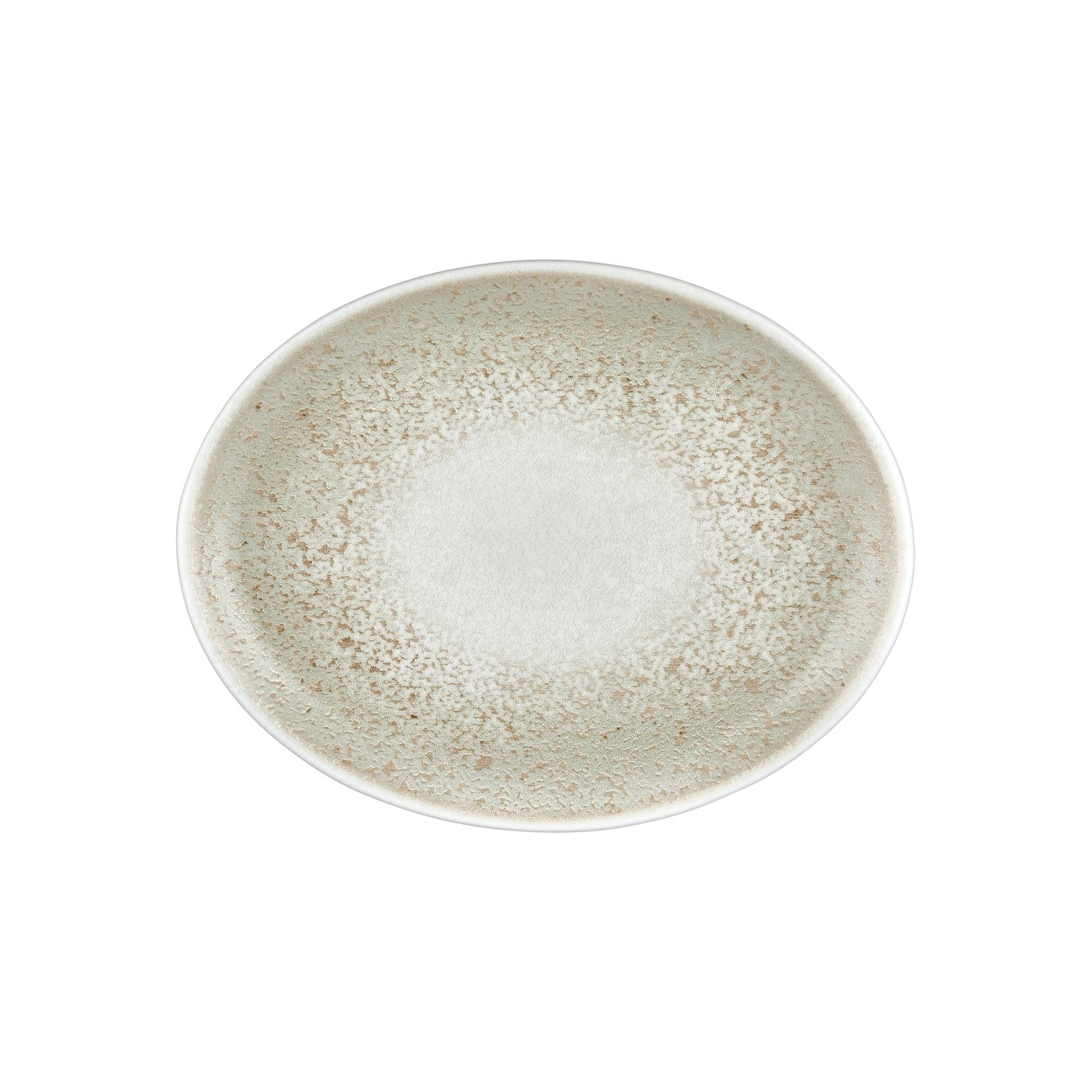 Natura 14.25" x 11" x h:1.25" Oval Brown Vitrified Platter (1 each)