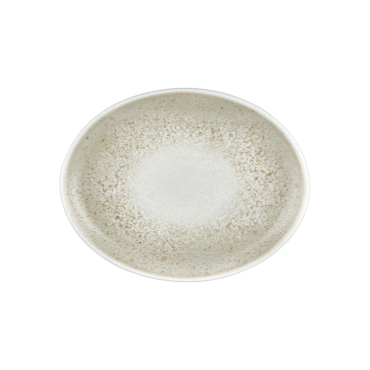 Natura 14.25" x 11" x h:1.25" Oval Brown Vitrified Platter (1 each)