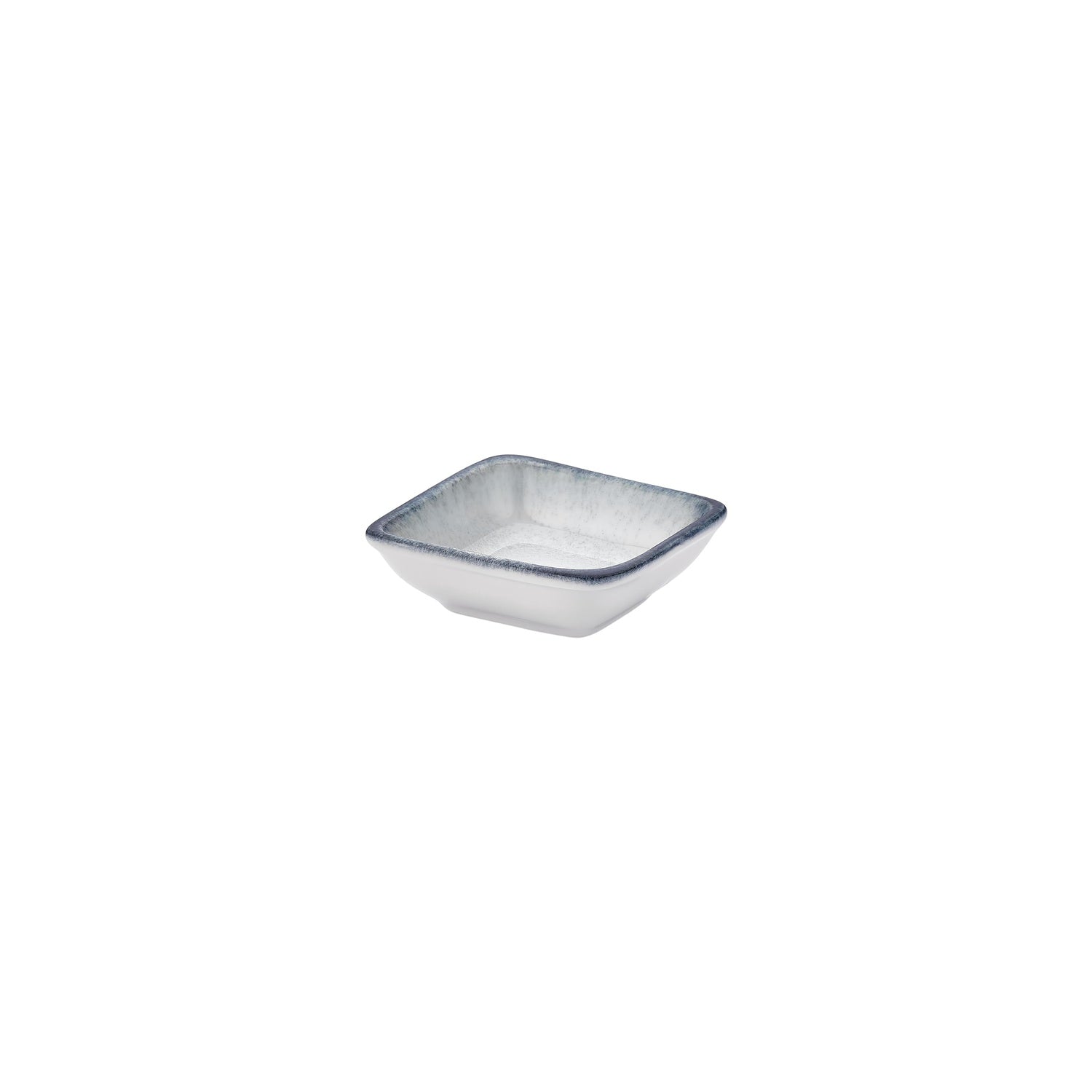 Occhio 4" x 3.5" x h:0.5" 2 oz. Square Blue Vitrified Bowl (Set of 4)