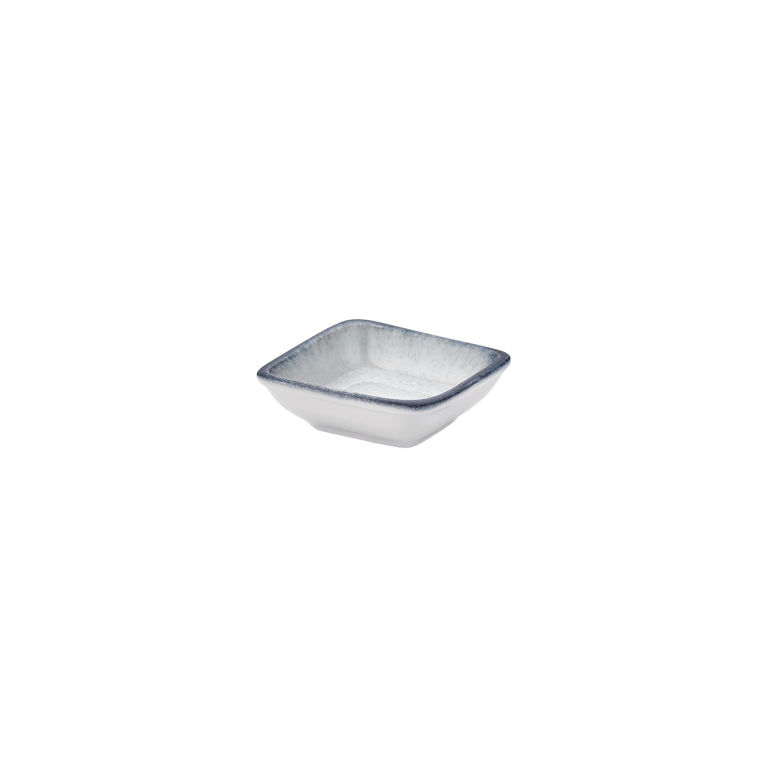 Occhio 4" x 3.5" x h:0.5" 2 oz. Square Blue Vitrified Bowl (Set of 4)