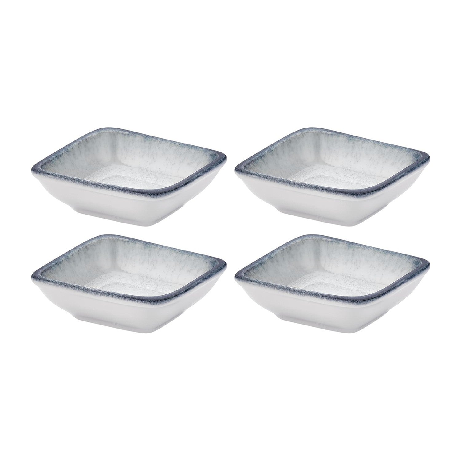 Occhio 4" x 3.5" x h:0.5" 2 oz. Square Blue Vitrified Bowl (Set of 4)