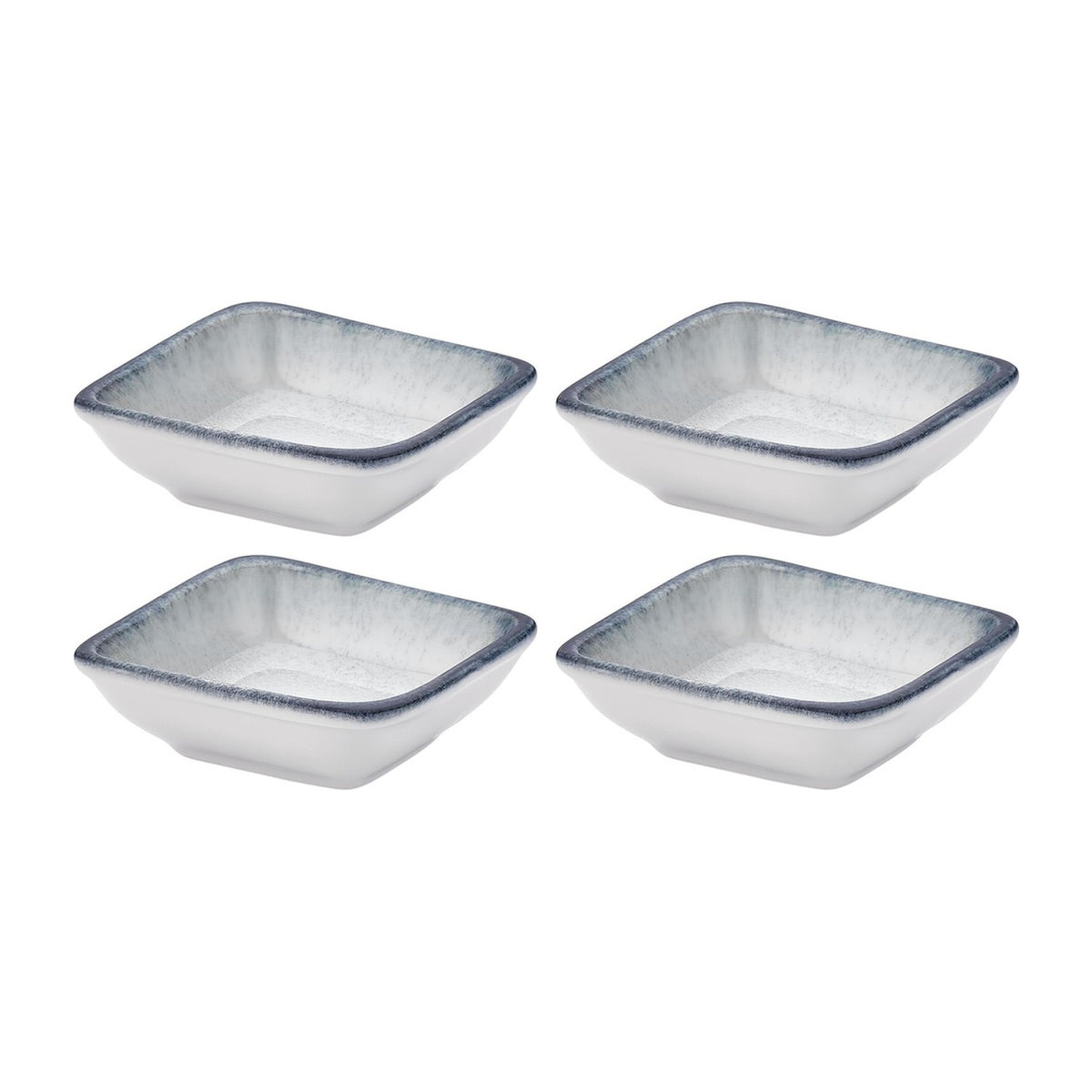 Occhio 4" x 3.5" x h:0.5" 2 oz. Square Blue Vitrified Bowl (Set of 4)