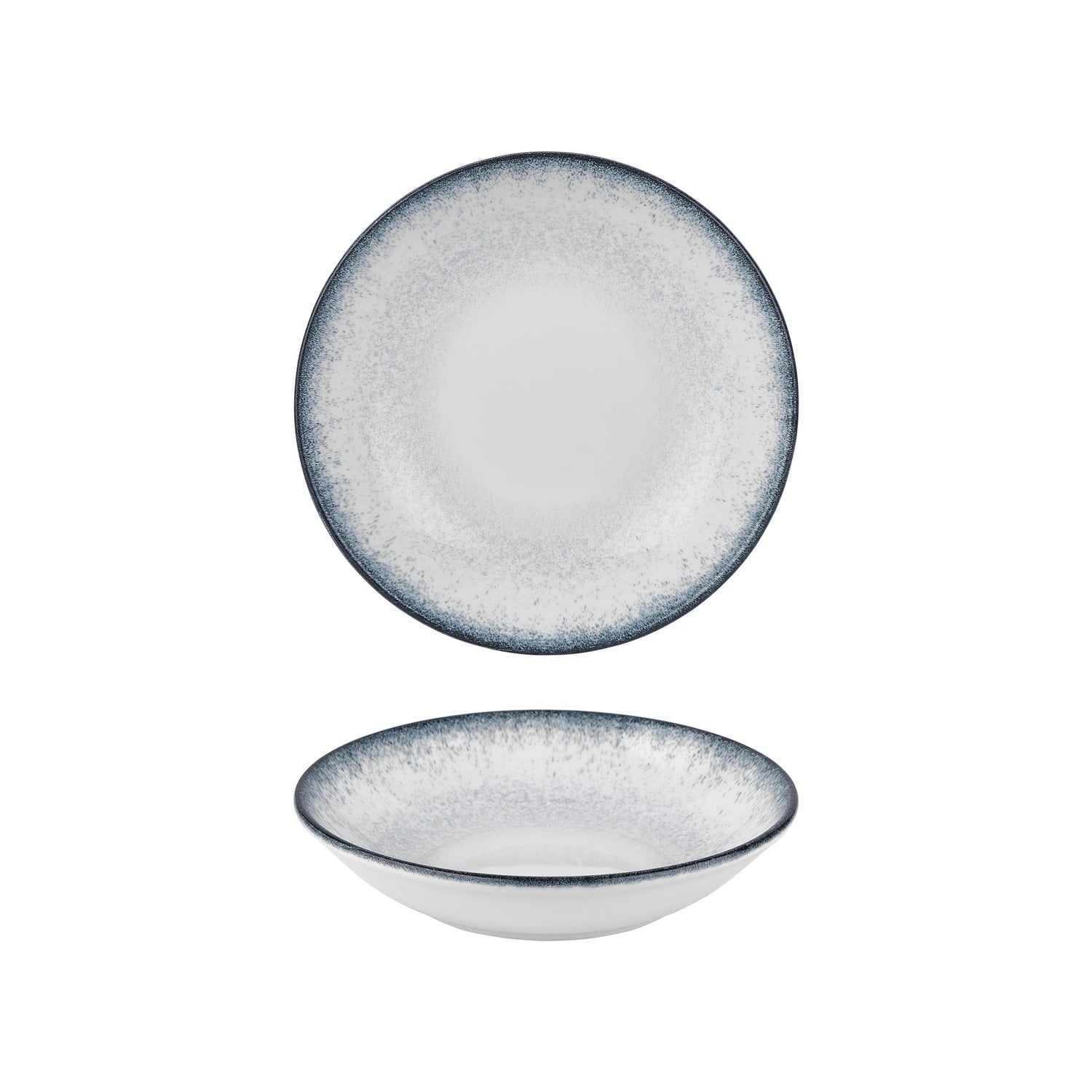 Occhio dia.9.75" h:0" 44 oz. Round Blue Vitrified Deep Plate (Set of 2)