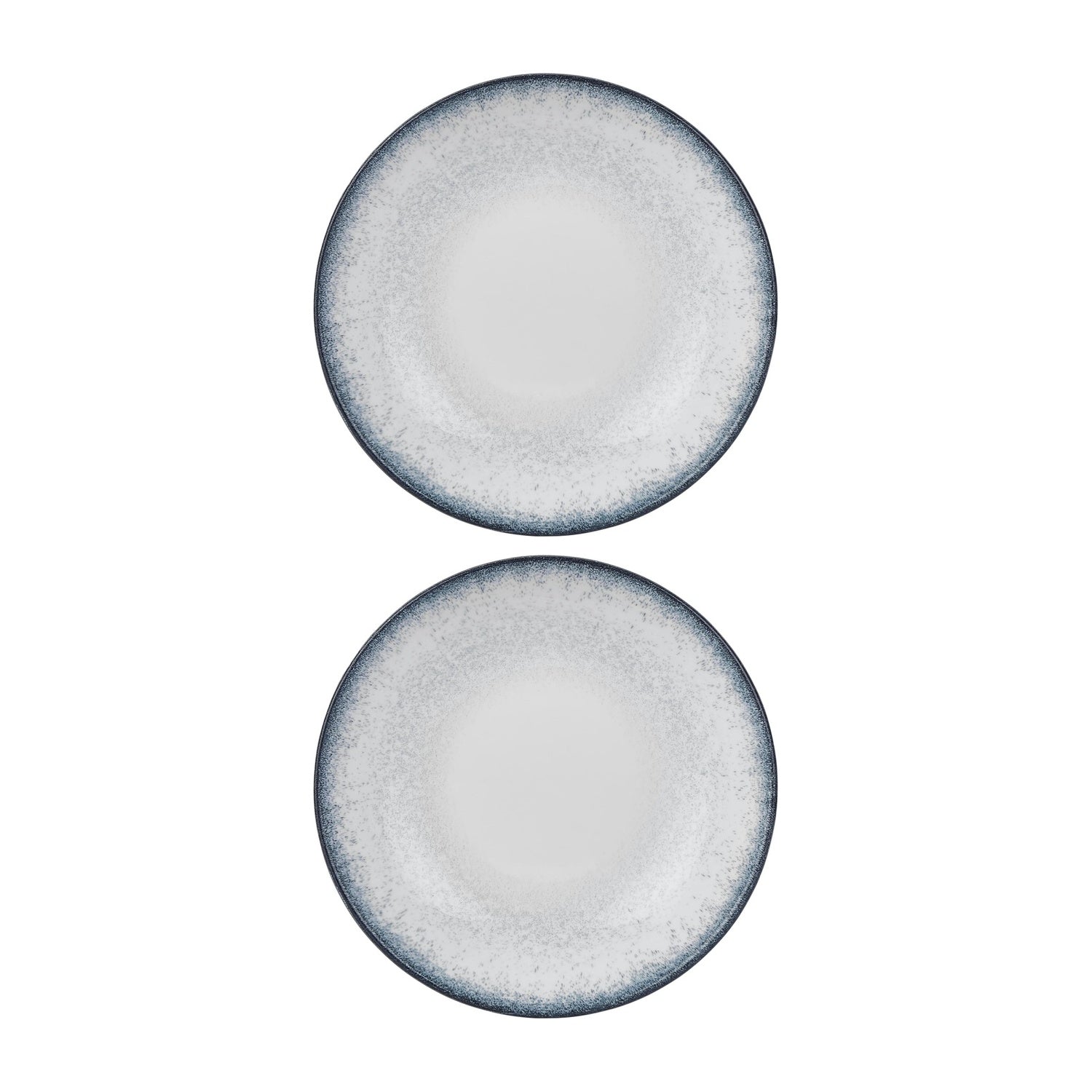 Occhio dia.9.75" h:0" 44 oz. Round Blue Vitrified Deep Plate (Set of 2)