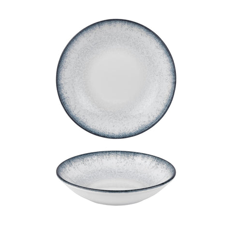 Occhio dia.11" h:0" 57 oz. Round Blue Vitrified Deep Plate (Set of 6)