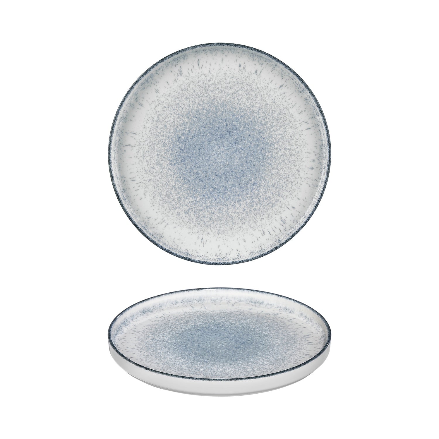 Occhio dia.10.75" Round Blue Vitrified Plate (Set of 6)