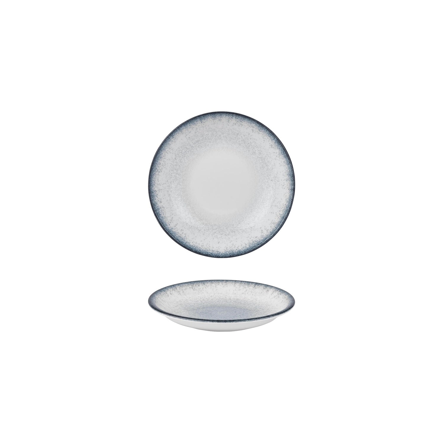 Occhio dia.6" h:1.25" 7 oz. Round Blue Vitrified Deep Plate (Set of 4)
