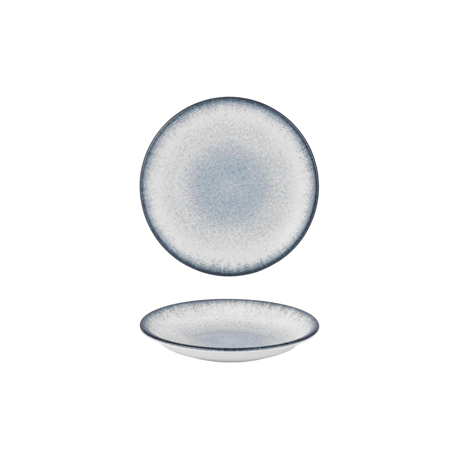 Occhio dia.8.25" h:0" 17 oz. Round Blue Vitrified Deep Plate (Set of 4)