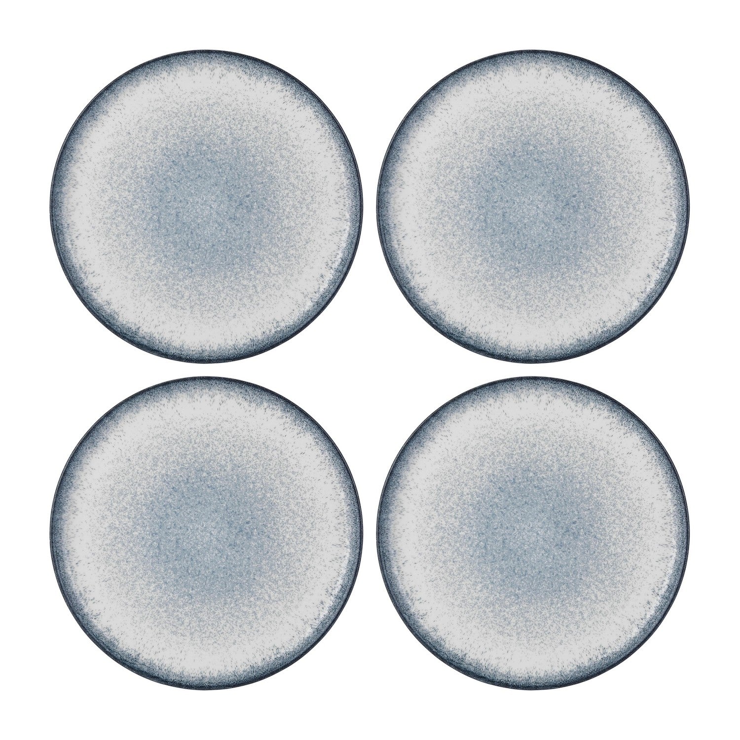 Occhio dia.10.75" Round Blue Vitrified Plate (Set of 4)