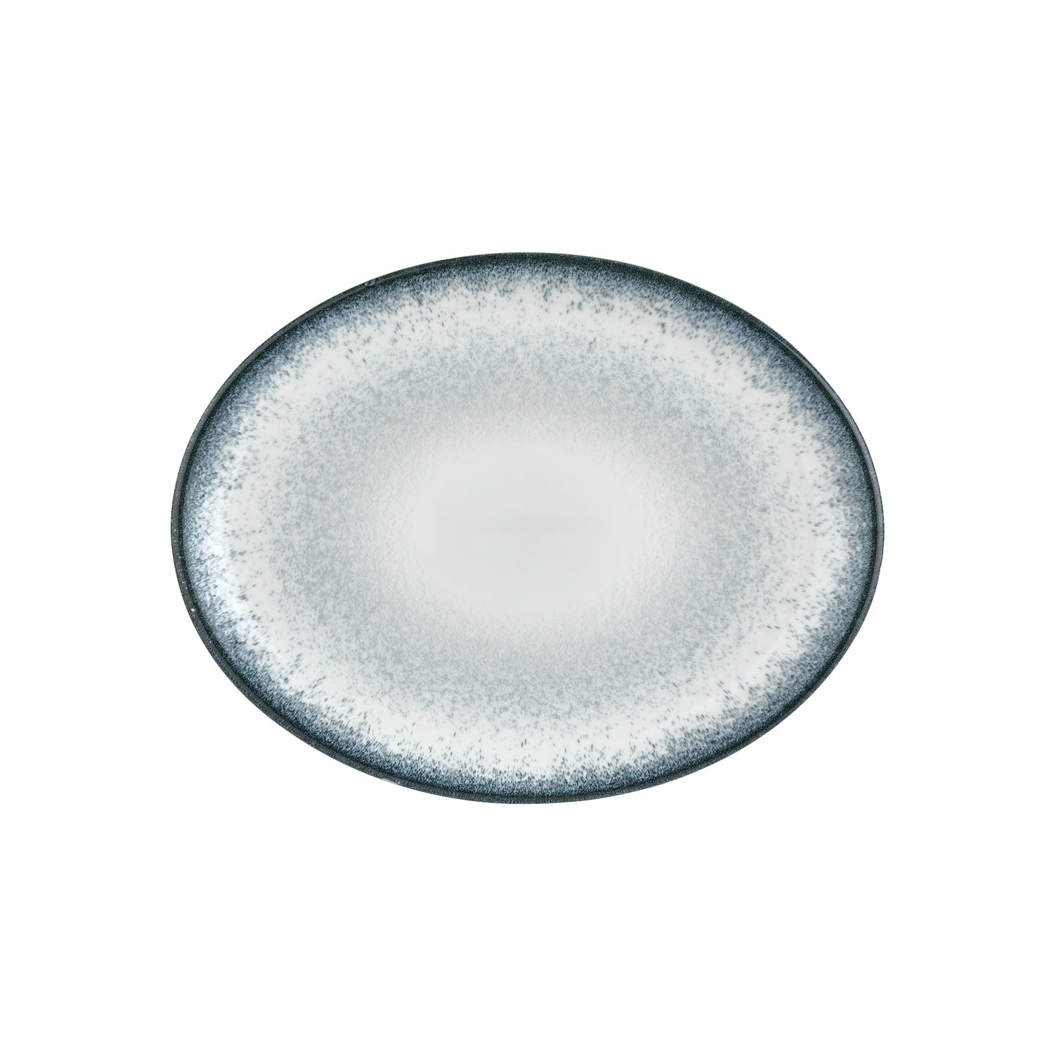 Occhio 14.25" x 11" x h:1.25" Oval Blue Vitrified Platter (1 each)