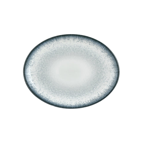 Occhio 14.25" x 11" x h:1.25" Oval Blue Vitrified Platter (1 each)