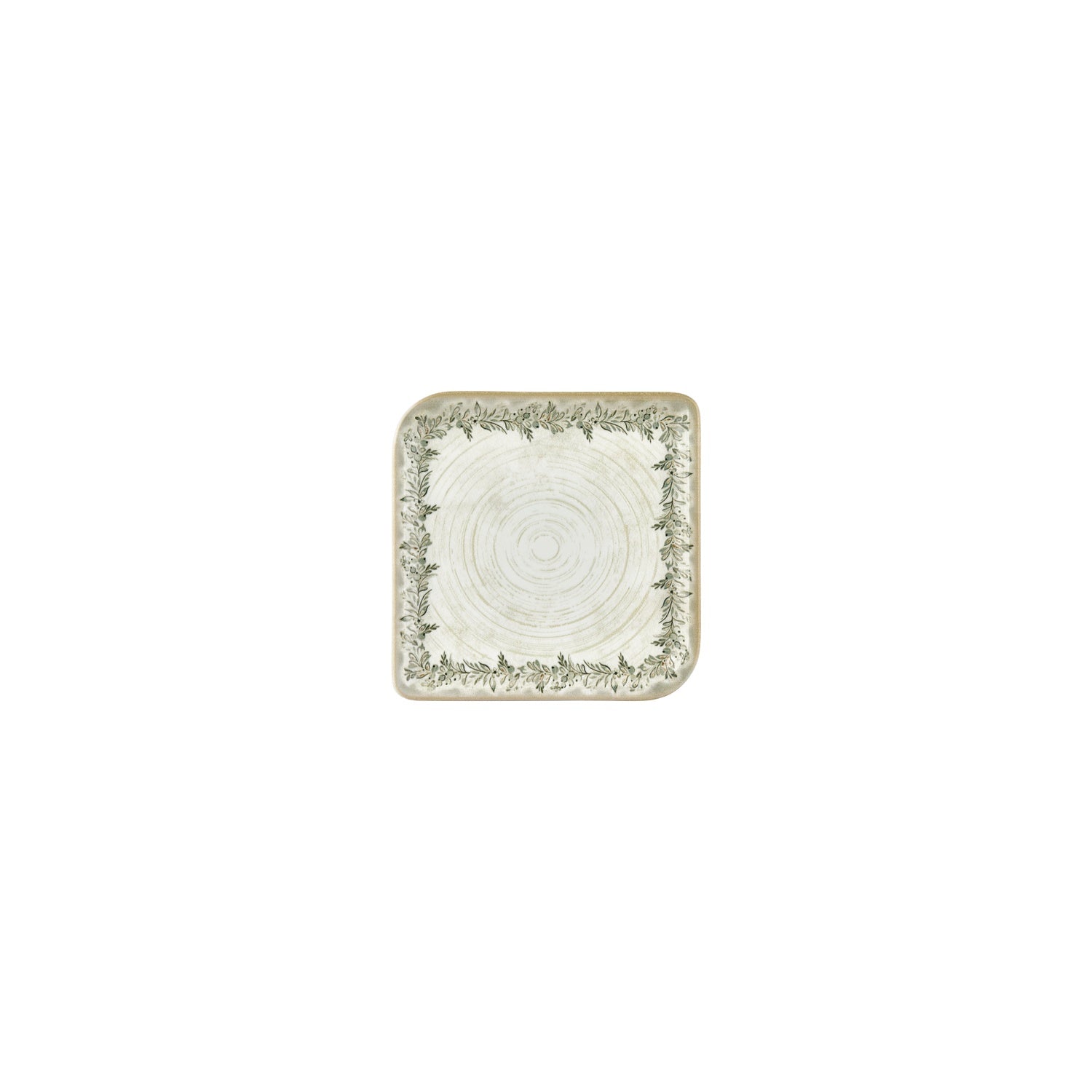 Oliva 6" x 6" Square Green Vitrified Plate (Set of 4)
