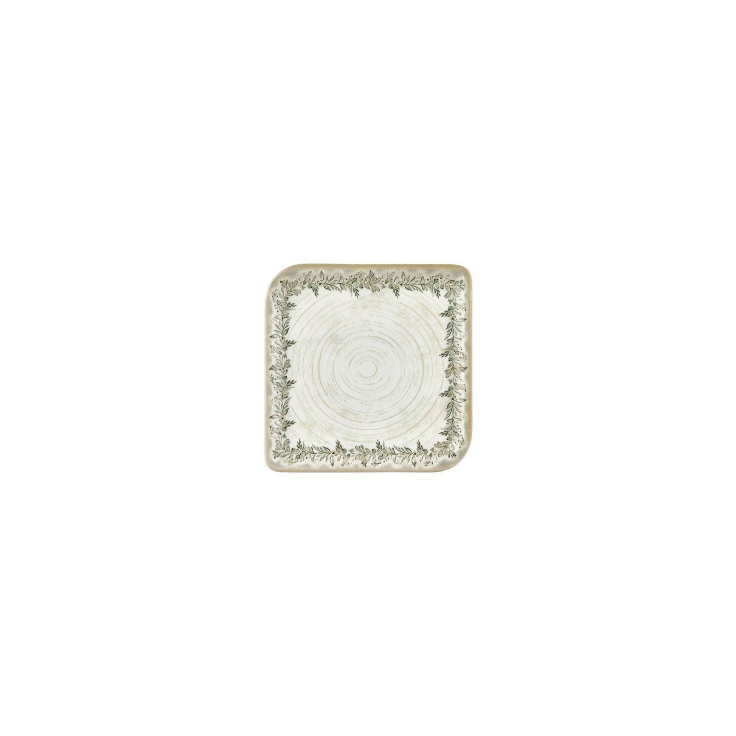Oliva 6" x 6" Square Green Vitrified Plate (Set of 4)