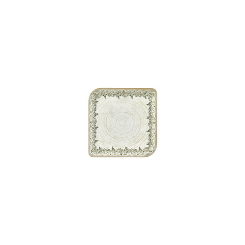 Oliva 6" x 6" Square Green Vitrified Plate (Set of 4)