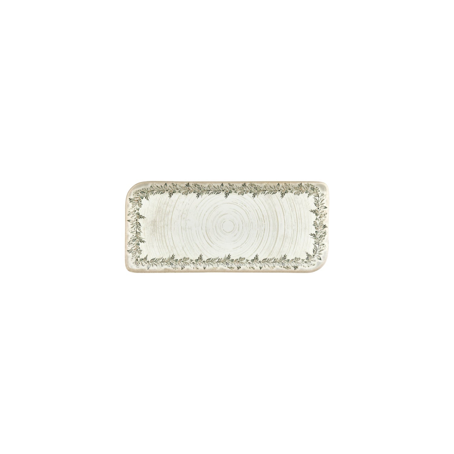 Oliva 9.5" x 6" Rectangular Green Vitrified Plate (Set of 4)