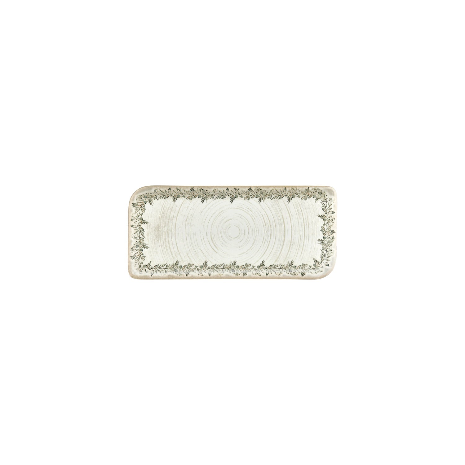 Oliva 9.5" x 6" Rectangular Green Vitrified Plate (Set of 4)