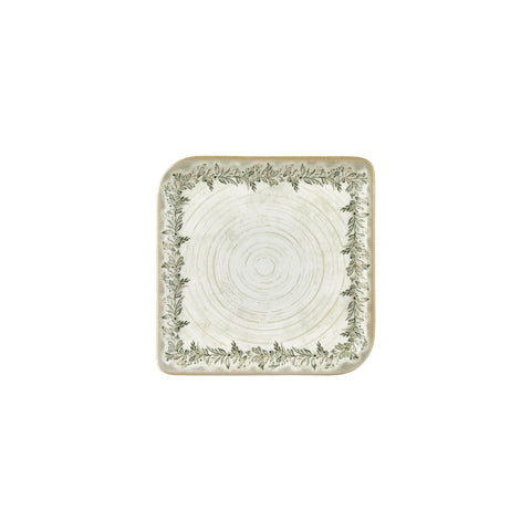 Oliva 8.75" x 8.75" Square Green Vitrified Plate (Set of 6)