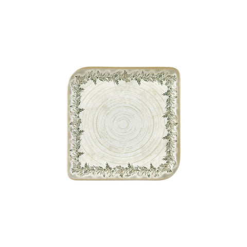 Oliva 9.75" x 9.75" Square Green Vitrified Plate (Set of 6)