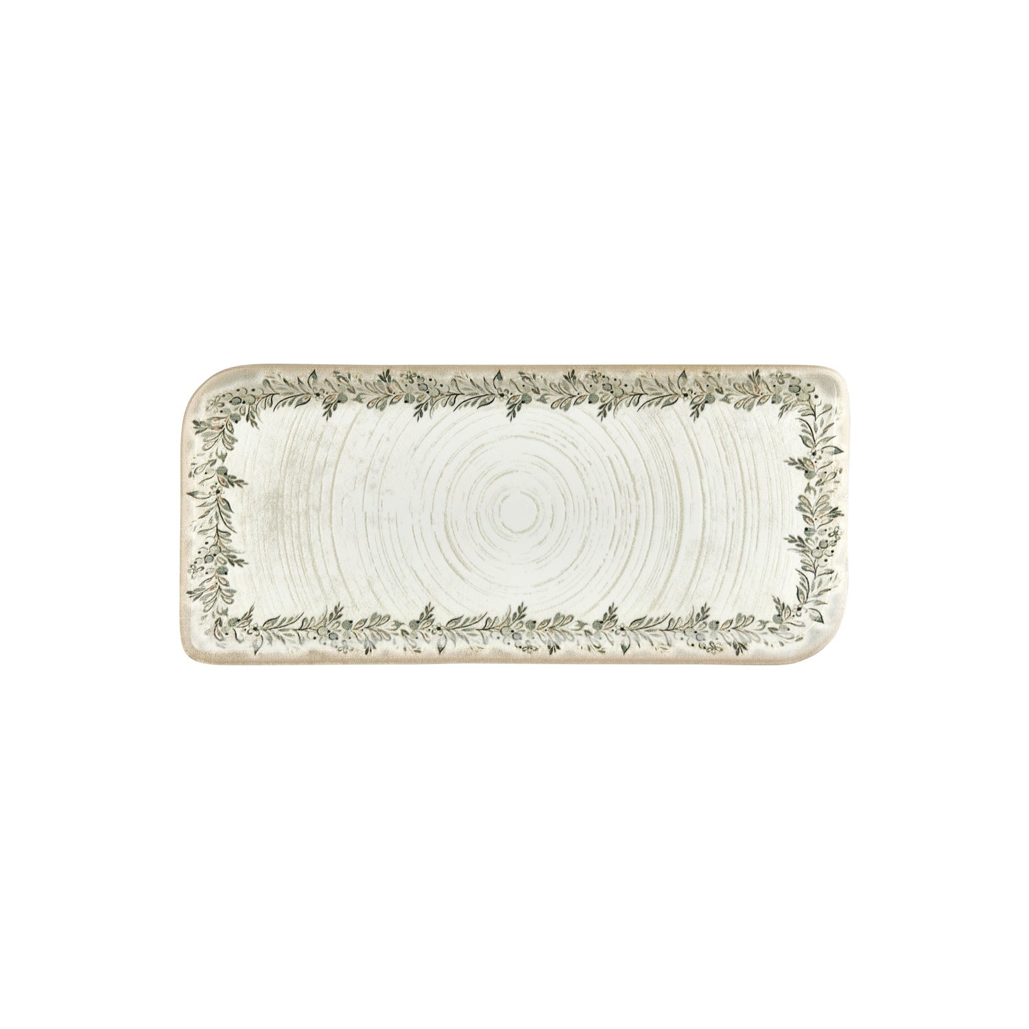 Oliva 13.75" x 6.25" x h:0" Rectangular Green Vitrified Platter (1 each)
