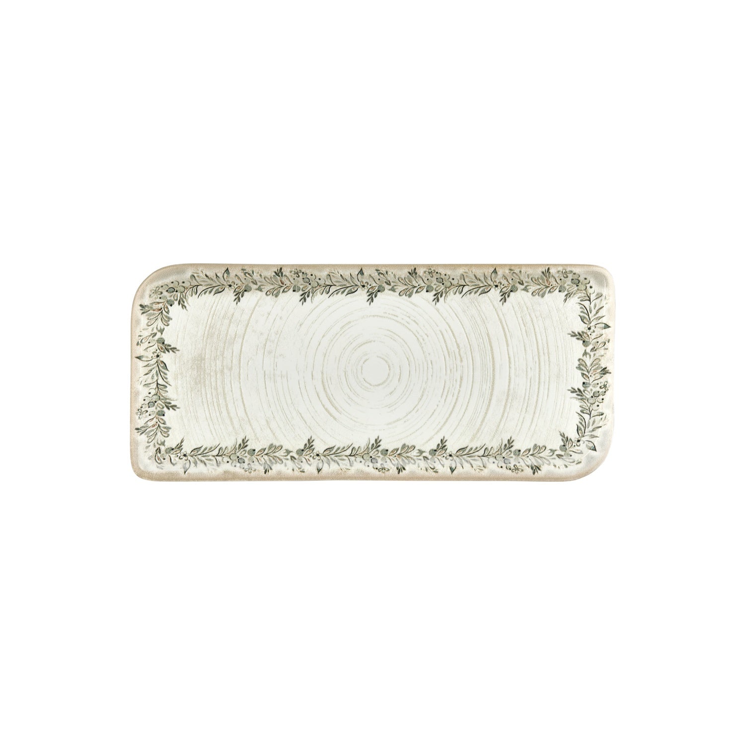 Oliva 13.75" x 6.25" x h:0" Rectangular Green Vitrified Platter (1 each)