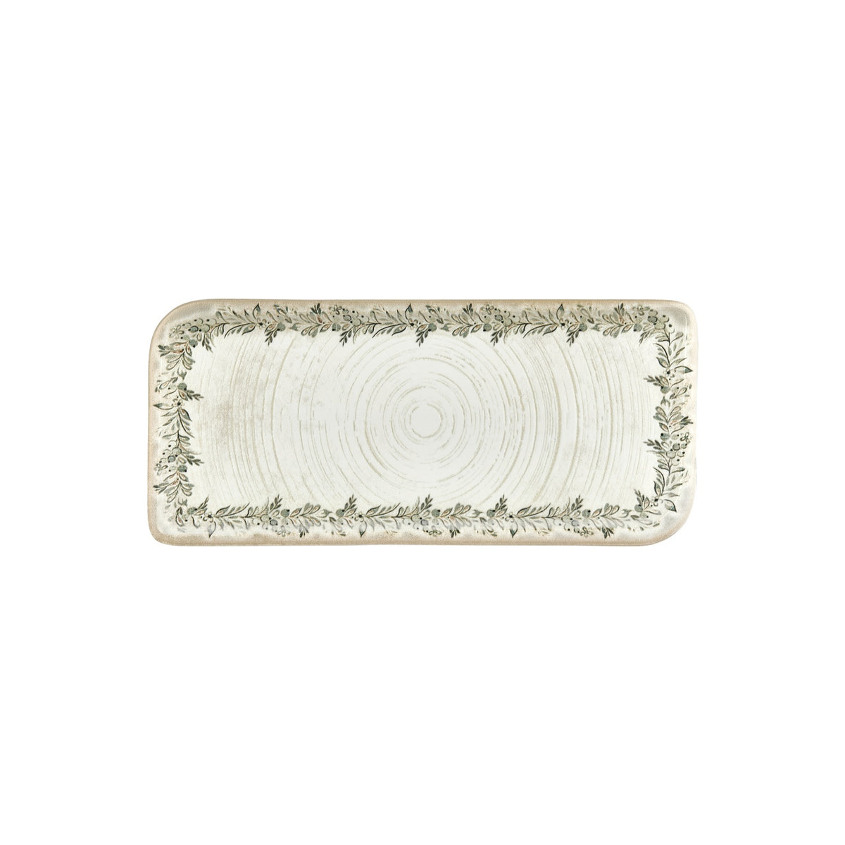 Oliva 13.75" x 6.25" x h:0" Rectangular Green Vitrified Platter (1 each)