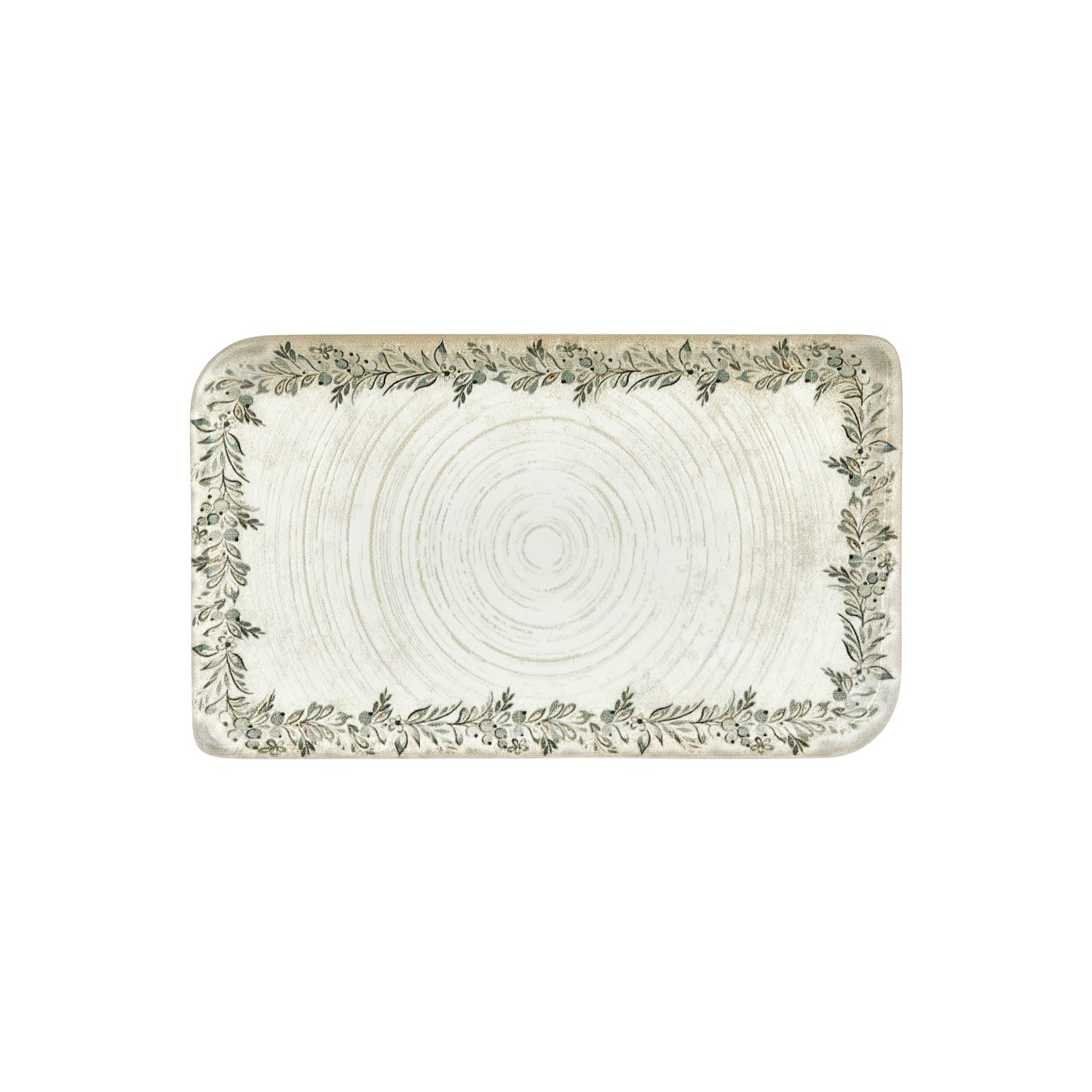 Oliva 13.75" x 8.25" x h:0" Rectangular Green Vitrified Platter (1 each)