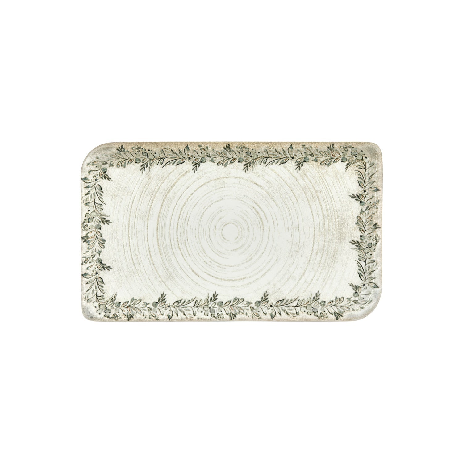 Oliva 13.75" x 8.25" x h:0" Rectangular Green Vitrified Platter (1 each)