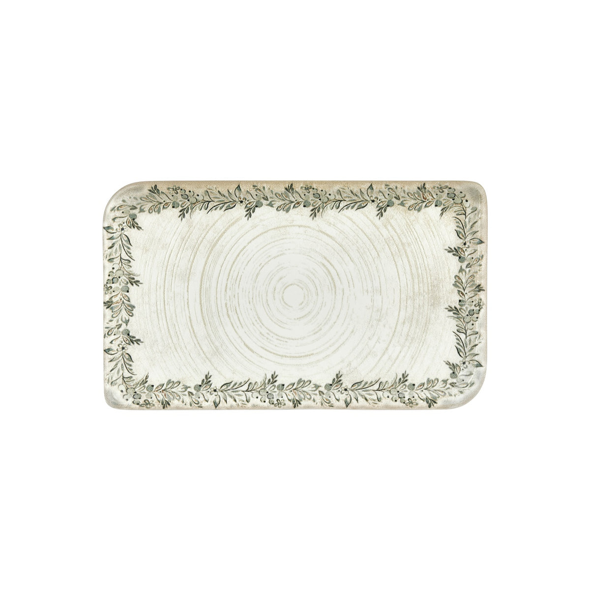 Oliva 13.75" x 8.25" x h:0" Rectangular Green Vitrified Platter (1 each)