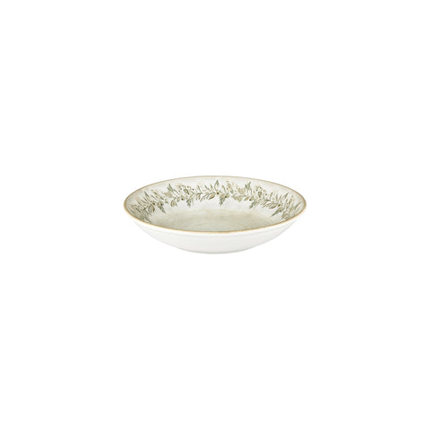 Oliva dia.9" h:1.75" 34 oz. Round Green Vitrified Deep Plate (Set of 6)