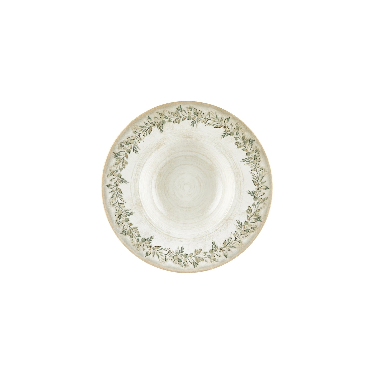 Oliva dia.9.75" h:2" 14 oz. Round Green Vitrified Deep Plate (Set of 6)