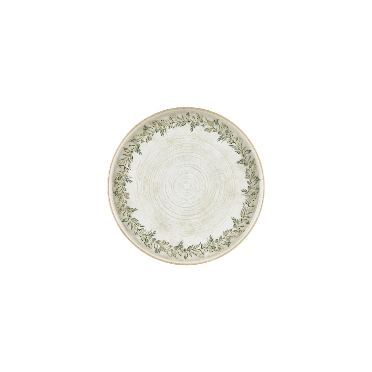 Oliva dia.9" Round Green Vitrified Plate (Set of 6)