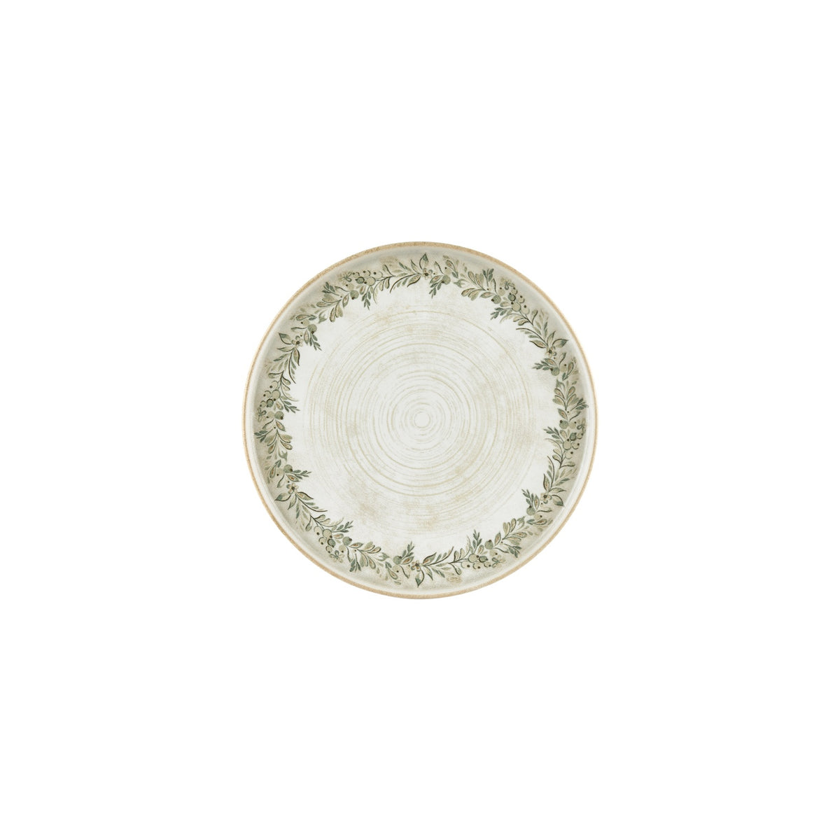 Oliva dia.9" Round Green Vitrified Plate (Set of 6)