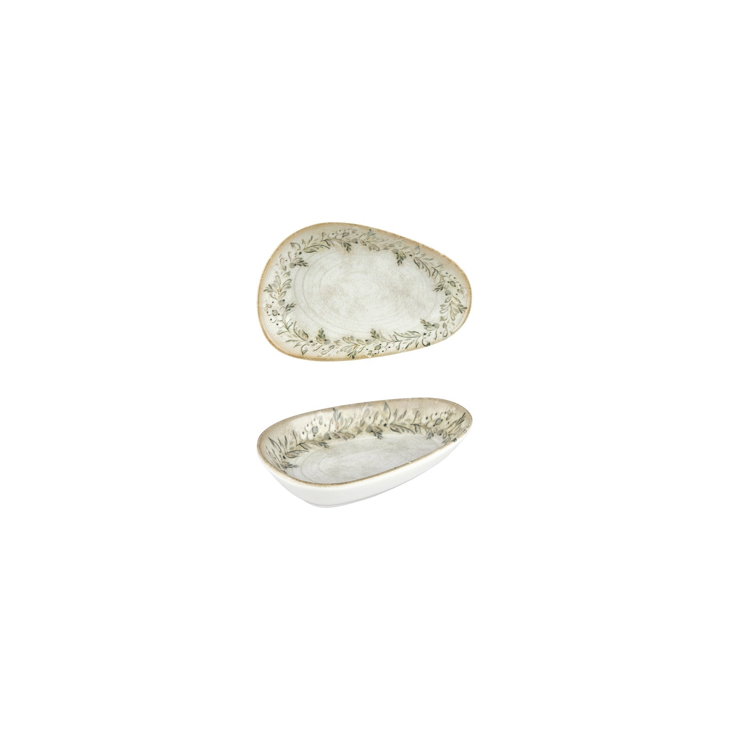 Oliva 6.25" x 4" x h:1.25" Organic Green Vitrified Platter (1 each)
