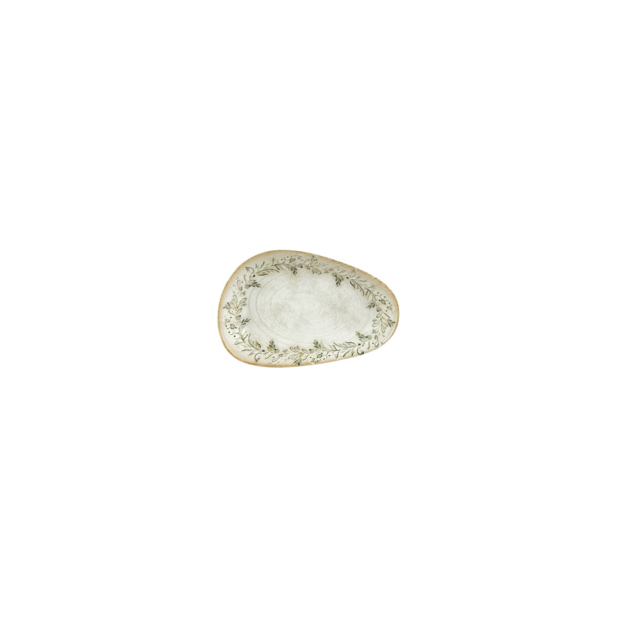 Oliva 6.25" x 4" x h:1.25" Organic Green Vitrified Platter (1 each)