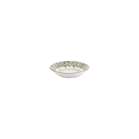 Oliva dia.6" h:1.25" 7 oz. Round Green Vitrified Deep Plate (Set of 4)