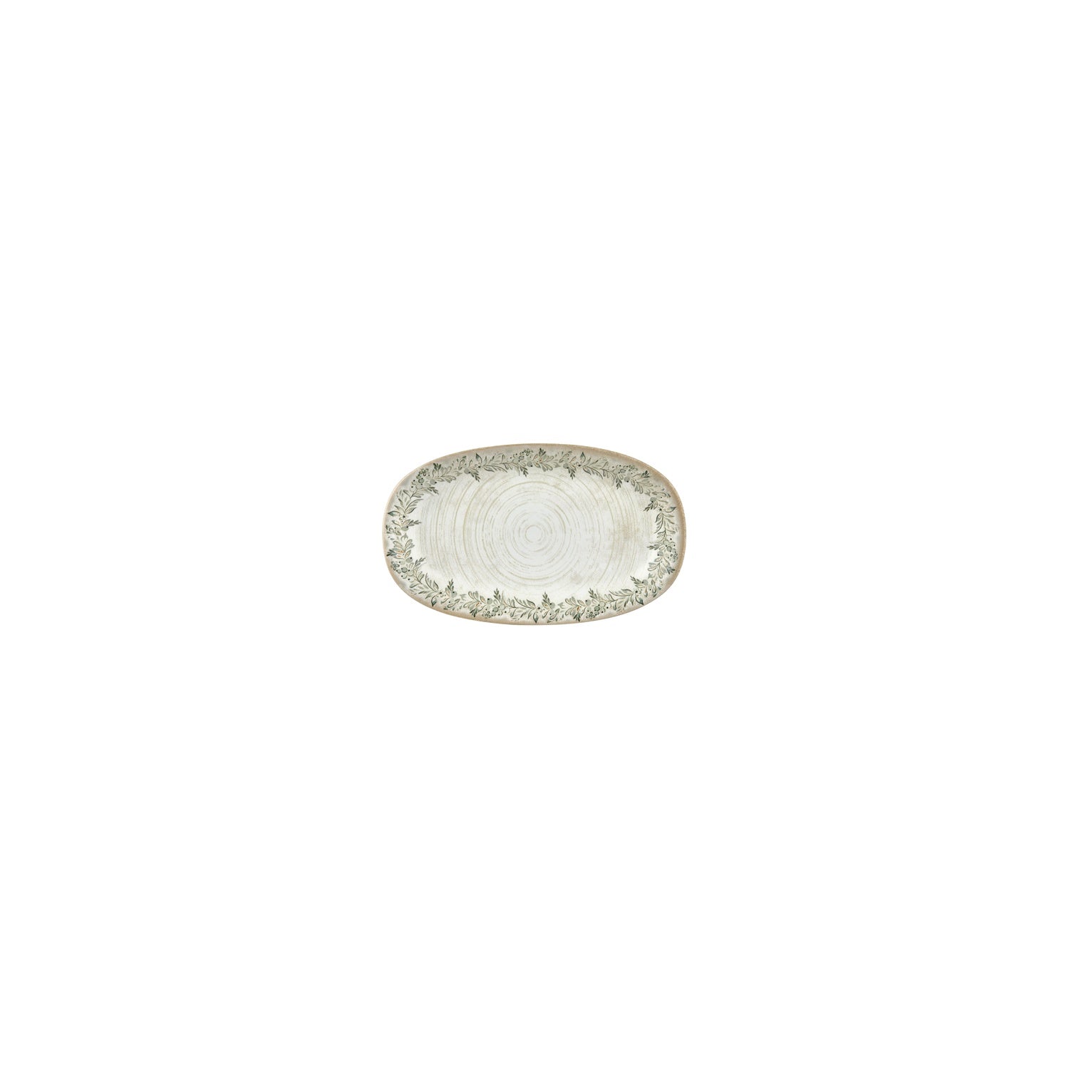 Oliva 6" x 3.5" x h:0.75" Oval Green Vitrified Platter (1 each)