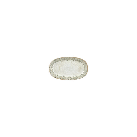 Oliva 6" x 3.5" x h:0.75" Oval Green Vitrified Platter (1 each)